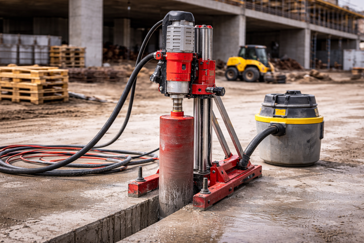 Red Core drilling machine in action