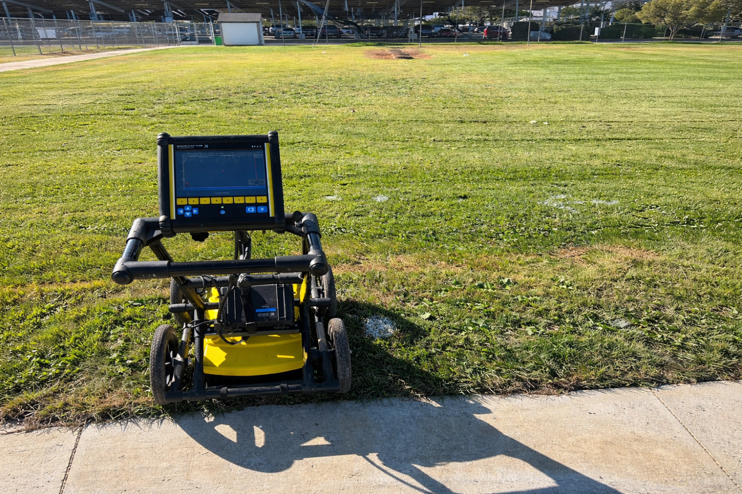 Ground-penetrating radar on sports field