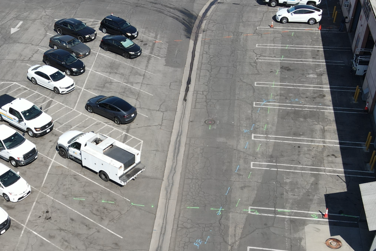 Concrete scanning and utility locating at LAX Airport parking lot supporting terminal upgrades and infrastructure improvements in Los Angeles.