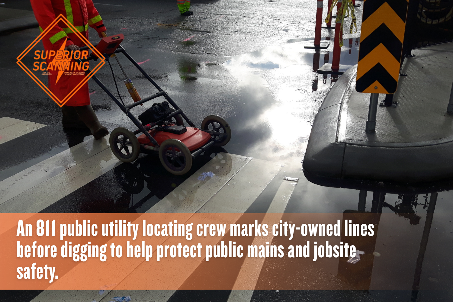 811 public utility locating equipment marking public utility mains before excavation